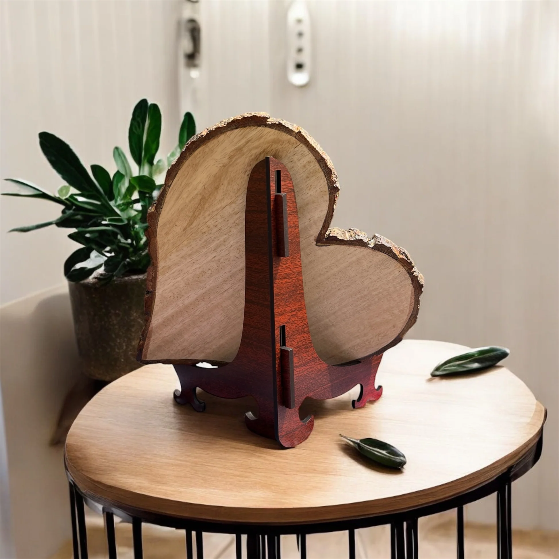 Personalised Natural Wood Heart Engraved Photo Frame